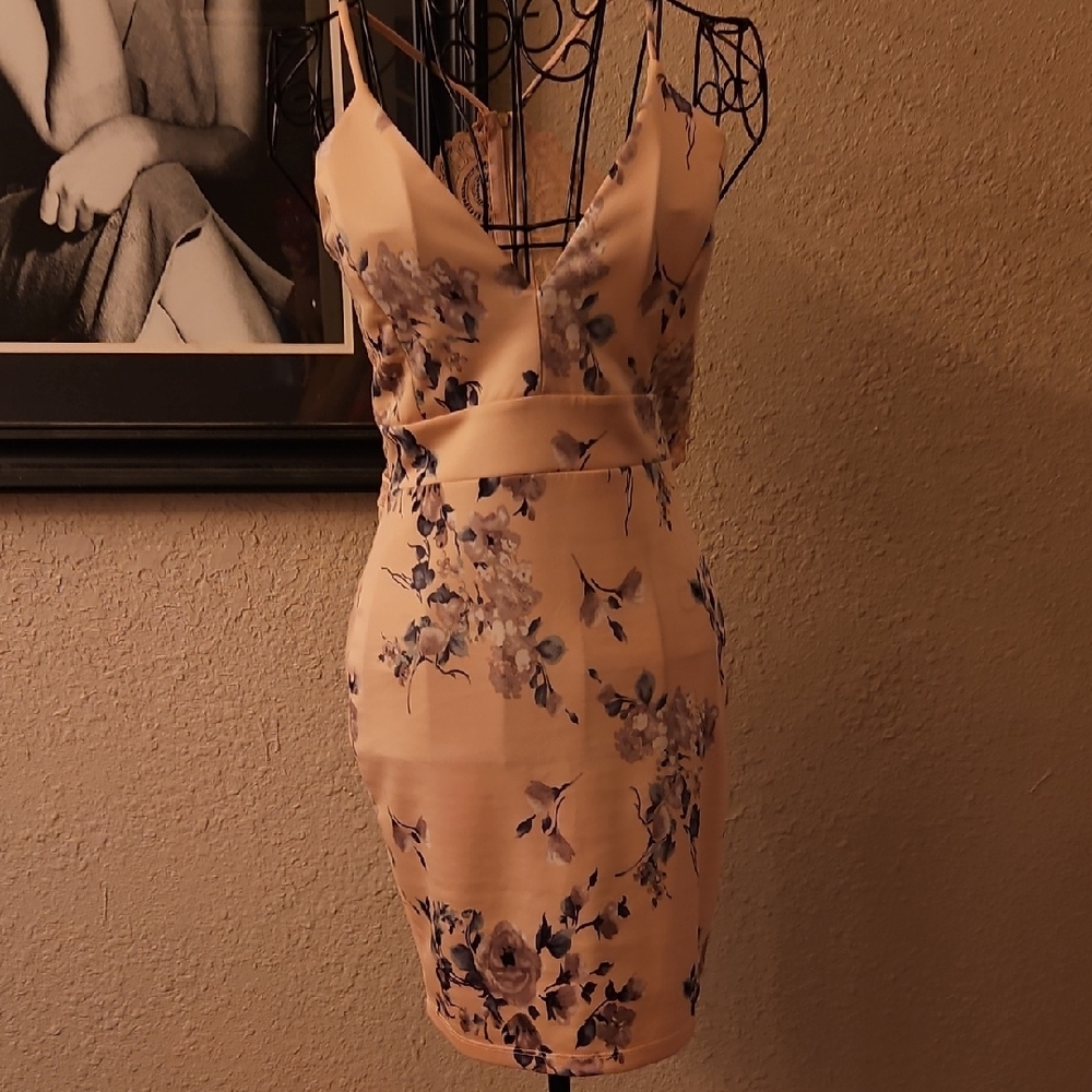 Windsor Floral V-Neck Mini Dress in Pink and Purple